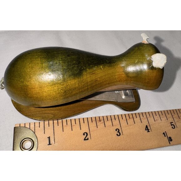 Vintage Mid Century Cat Shaped Desk Stapler Made In Japan Wood & Metal Design De - Picture 5 of 6